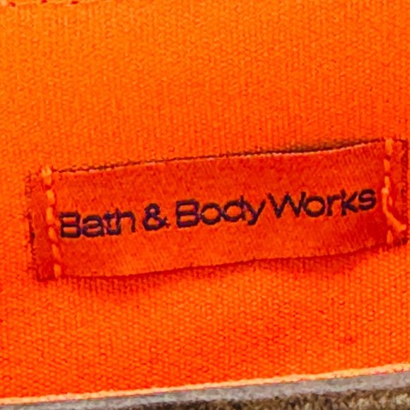 Bath And Body Works Blue Canvas Tote Bag Orange Interior HAS SOME STAINS!READ! - Picture 8 of 14
